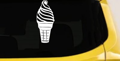 Ice Cream Cone Store Window Lettering Business Car or Truck Window Vinyl Decal Sticker