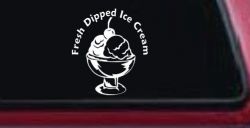 Fresh Dipped Ice Cream Store Window Lettering Business Car or Truck Window Decal Sticker