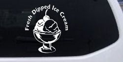 Fresh Dipped Ice Cream Store Window Lettering Business Car or Truck Window Decal Sticker