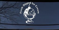 Fresh Dipped Ice Cream Store Window Lettering Business Car or Truck Window Decal Sticker