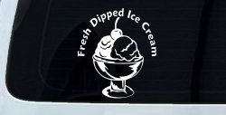 Fresh Dipped Ice Cream Store Window Lettering Business Car or Truck Window Decal Sticker