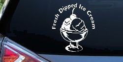 Fresh Dipped Ice Cream Store Window Lettering Business Car or Truck Window Decal Sticker
