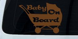 Baby On Board Stroller Girlie Car or Truck Window Decal Sticker (Copper)
