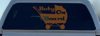 Baby On Board Stroller Girlie Car or Truck Window Decal Sticker (Copper)