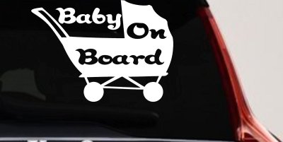 Baby On Board Stroller Girlie Car or Truck Window Vinyl Decal Sticker