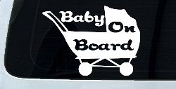 Baby On Board Stroller Girlie Car or Truck Window Decal Sticker