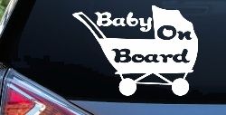 Baby On Board Stroller Girlie Car or Truck Window Decal Sticker