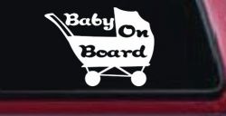 Baby On Board Stroller Girlie Car or Truck Window Decal Sticker