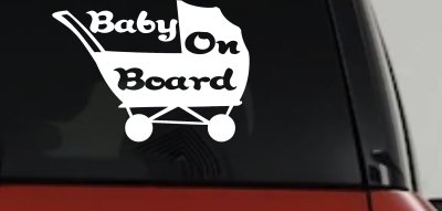 Baby On Board Stroller Girlie Car or Truck Window Vinyl Decal Sticker