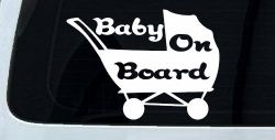 Baby On Board Stroller Girlie Car or Truck Window Decal Sticker