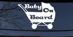 Baby On Board Stroller Girlie Car or Truck Window Decal Sticker