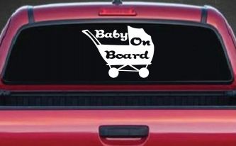 Baby On Board Stroller Girlie Car or Truck Window Decal Sticker