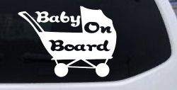 Baby On Board Stroller Girlie Car or Truck Window Decal Sticker