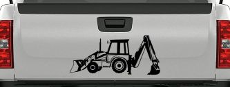 Backhoe Tractor Business Window Lettering Sign Car or Truck Window Decal Sticker (Black)