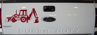Backhoe Tractor Business Window Lettering Sign Car or Truck Window Decal Sticker (Burgundy)