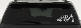 Backhoe Tractor Business Window Lettering Sign Car or Truck Window Decal Sticker (Light Gray)