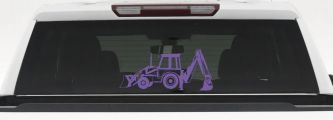 Backhoe Tractor Business Window Lettering Sign Car or Truck Window Decal Sticker (Purple)