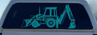 Backhoe Tractor Business Window Lettering Sign Car or Truck Window Decal Sticker (Turquoise Blue)