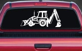 Backhoe Tractor Business Window Lettering Sign Car or Truck Window Decal Sticker