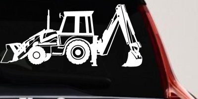 Backhoe Tractor Business Window Lettering Sign Car or Truck Window Vinyl Decal Sticker