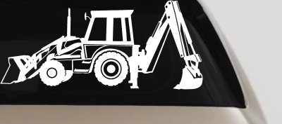 Backhoe Tractor Business Window Lettering Sign Car or Truck Window Vinyl Decal Sticker