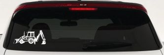 Backhoe Tractor Business Window Lettering Sign Car or Truck Window Decal Sticker (White)