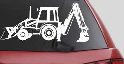 Backhoe Tractor Business Window Lettering Sign Car or Truck Window Vinyl Decal Sticker