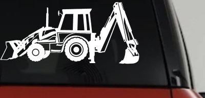 Backhoe Tractor Business Window Lettering Sign Car or Truck Window Vinyl Decal Sticker
