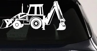 Backhoe Tractor Business Window Lettering Sign Car or Truck Window Vinyl Decal Sticker