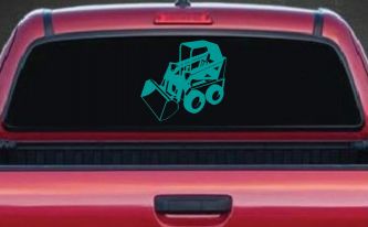 Skid Steer Loader Construction Business Window Lettering Sign Car or Truck Window Decal Sticker (Turquoise)
