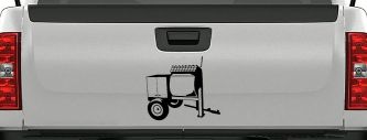 Cement Concrete Mixer Construction Business Car or Truck Window Decal Sticker (Black)
