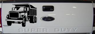Dump Truck Construction Business Car or Truck Window Decal Sticker (Black)