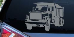 Dump Truck Construction Business Car or Truck Window Vinyl Decal Sticker (Telegrey)