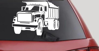 Dump Truck Construction Business Car or Truck Window Vinyl Decal Sticker