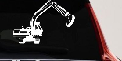 Track Hoe Excavator Construction Business Car or Truck Window Vinyl Decal Sticker