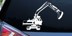 Track Hoe Excavator Construction Business Car or Truck Window Decal Sticker