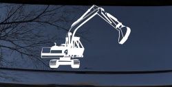 Track Hoe Excavator Construction Business Car or Truck Window Decal Sticker