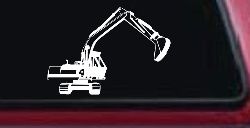Track Hoe Excavator Construction Business Car or Truck Window Decal Sticker