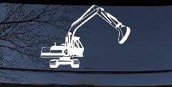 Track Hoe Excavator Construction Business Car or Truck Window Decal Sticker