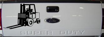 Fork Lift Construction Business Window Lettering Sign Car or Truck Window Decal Sticker (Black)