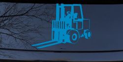 Fork Lift Construction Business Window Lettering Sign Car or Truck Window Decal Sticker (Blue)