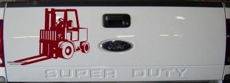 Fork Lift Construction Business Window Lettering Sign Car or Truck Window Decal Sticker (Burgundy)