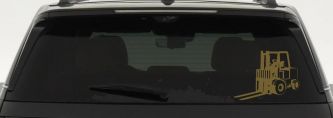 Fork Lift Construction Business Window Lettering Sign Car or Truck Window Decal Sticker (Gold)