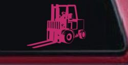 Fork Lift Construction Business Window Lettering Sign Car or Truck Window Decal Sticker (Hot Pink)
