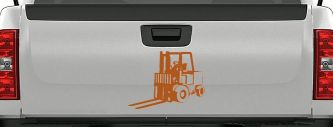 Fork Lift Construction Business Window Lettering Sign Car or Truck Window Decal Sticker (Nut Brown)