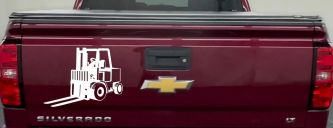 Fork Lift Construction Business Window Lettering Sign Car or Truck Window Decal Sticker (White)