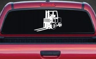 Fork Lift Construction Business Window Lettering Sign Car or Truck Window Decal Sticker