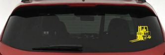 Fork Lift Construction Business Window Lettering Sign Car or Truck Window Decal Sticker (Yellow)