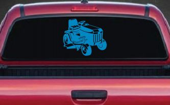 Lawn Mower Lawn Care Landscaping  Business Window Lettering Sign Car or Truck Window Decal Sticker (Blue)