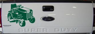 Lawn Mower Lawn Care Landscaping  Business Window Lettering Sign Car or Truck Window Decal Sticker (Dark Green)